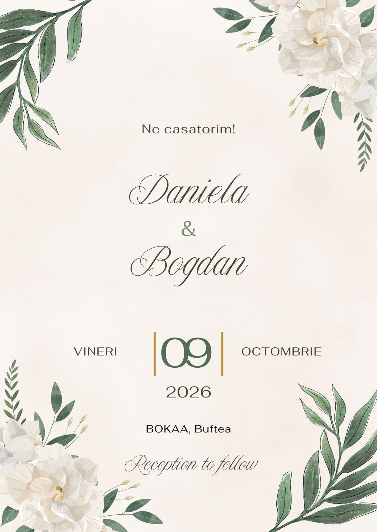 Invitația de nuntă Daniela și Bogdan
